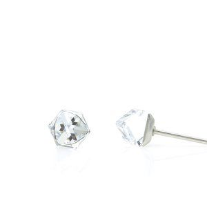 4mm Clear Swarovski Crystal Studs | Mini Cubic Earrings | Hypoallergenic Studs